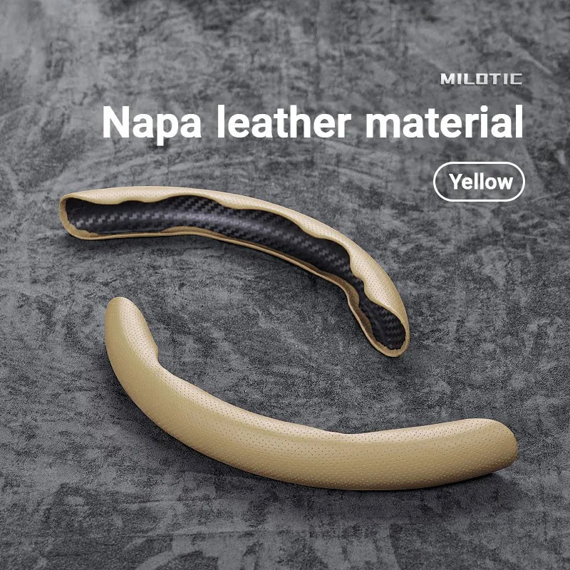 Suede / Nappa Leather Car Steering Wheel Cover 