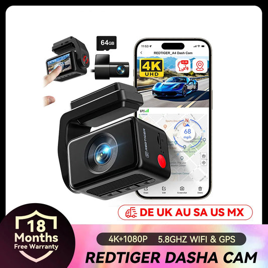 4K Front + 1080P Rear Dash Cam