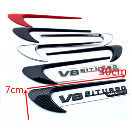 2PCS Vent Fender Trim Emblem Side Sticker