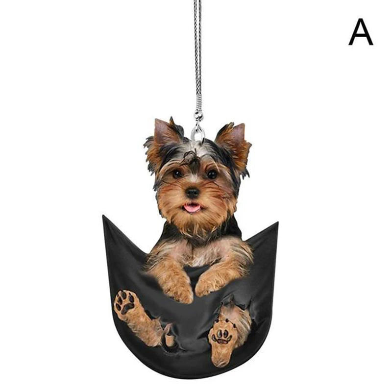 2D Cute Pet Puppy Car Decor
