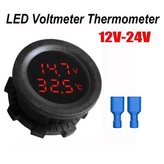 LED Voltmeter Thermometer