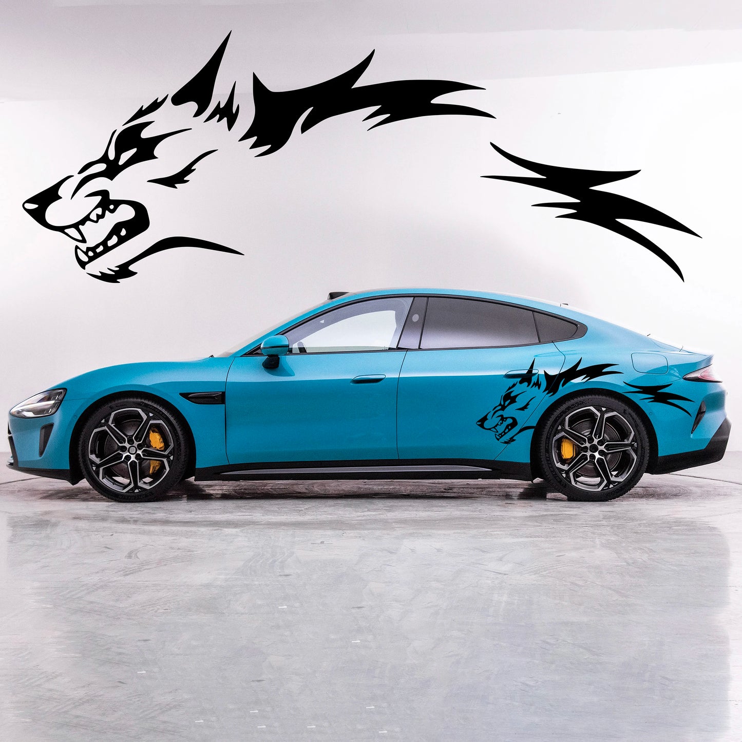 2PCS Wolf Car Stickers Waterproof Side