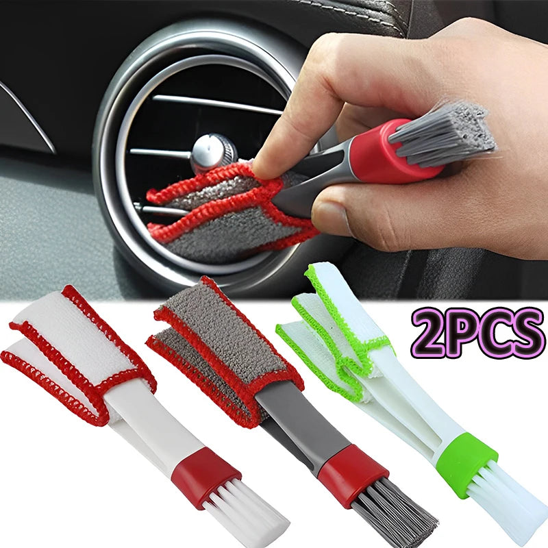 2PCS Car Air Vent Brush Double Head 