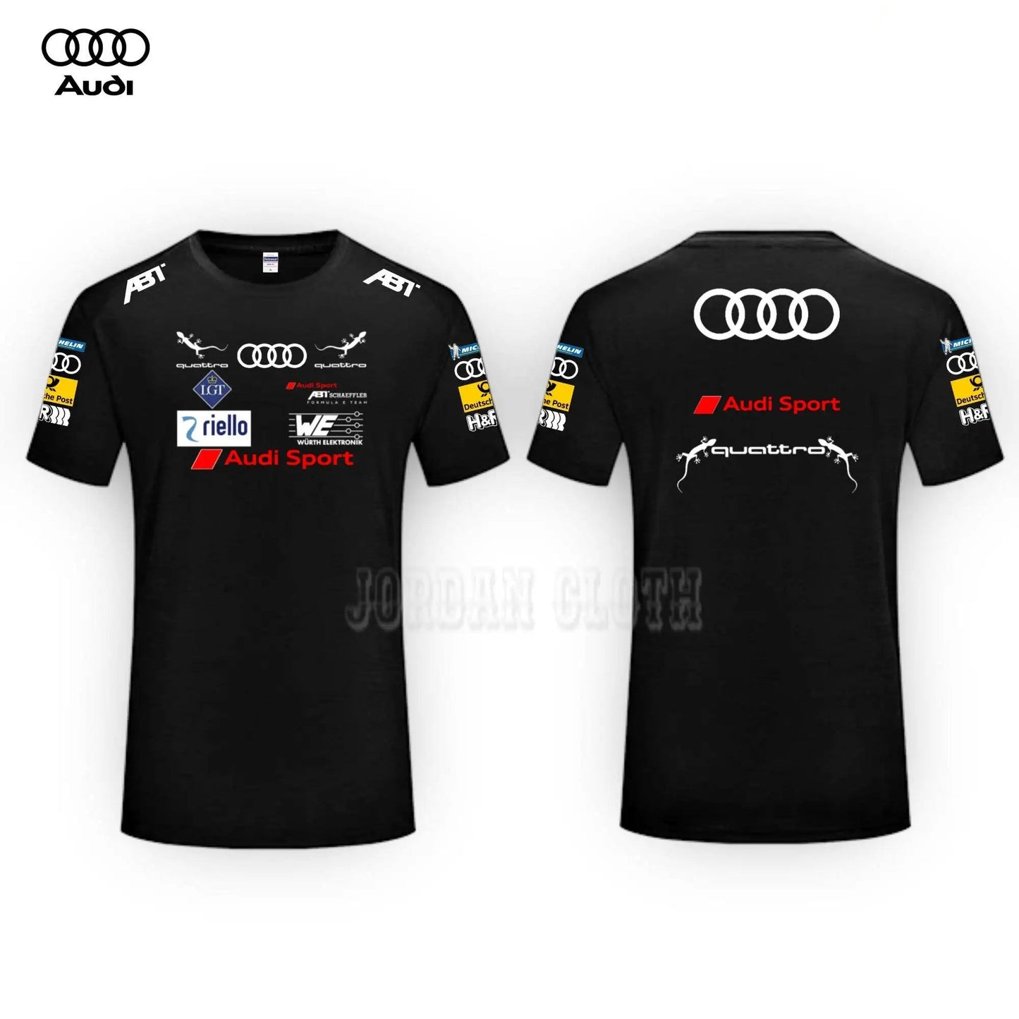 قميص فريق السباق الرياضي بأكمام قصيرة