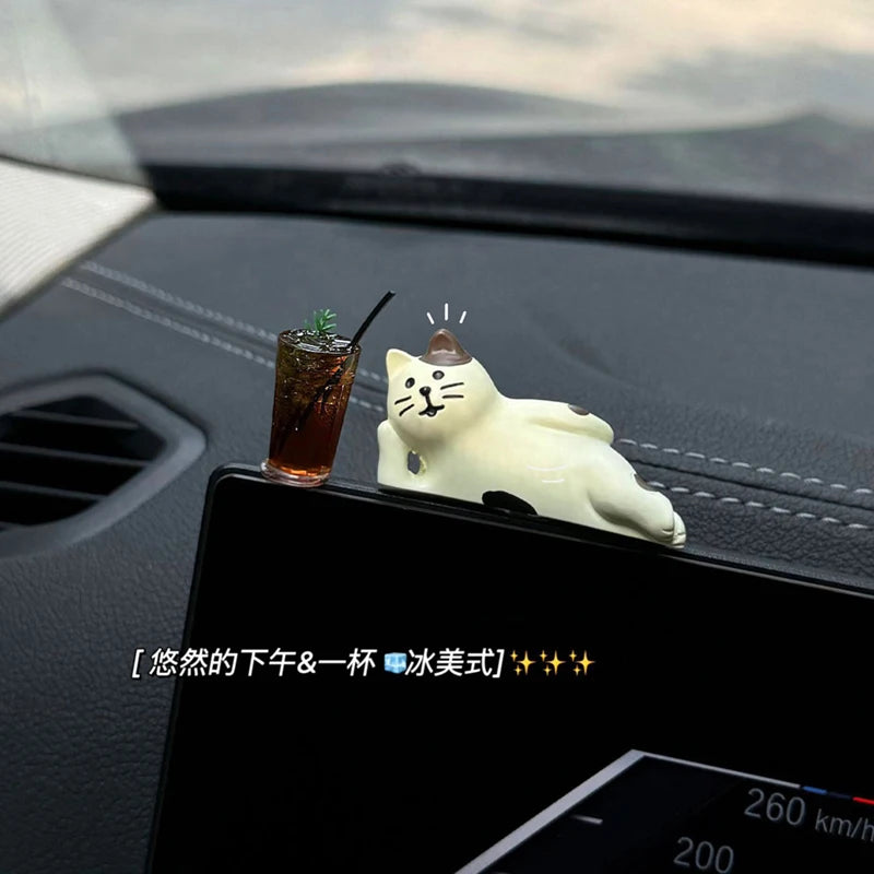 Car Dashboard Resin Cat