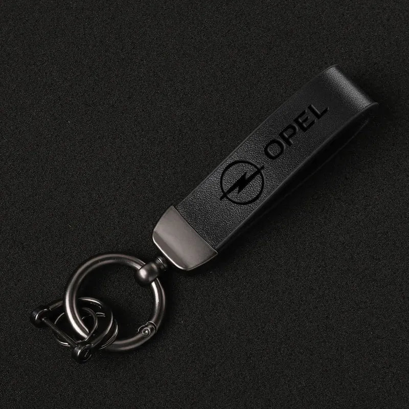 Porte-clés en métal et cuir Opel 