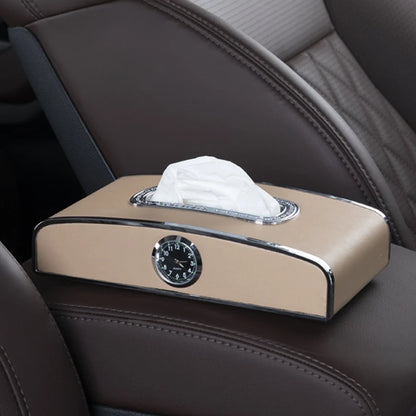 Luxury Car Tissue Box with Crystal Clock