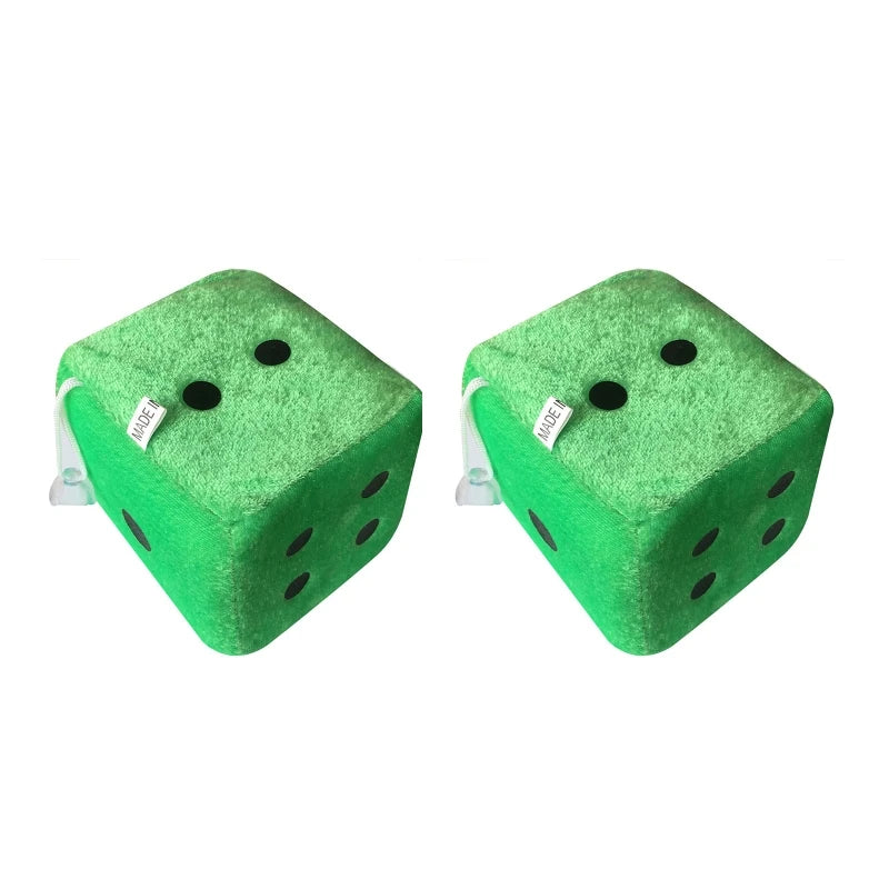 1 Pair Fuzzy Dice Dots Car Decor 