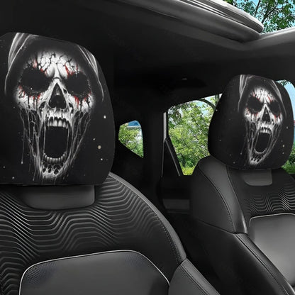 2PC Halloween Face Printed Car Pillow 