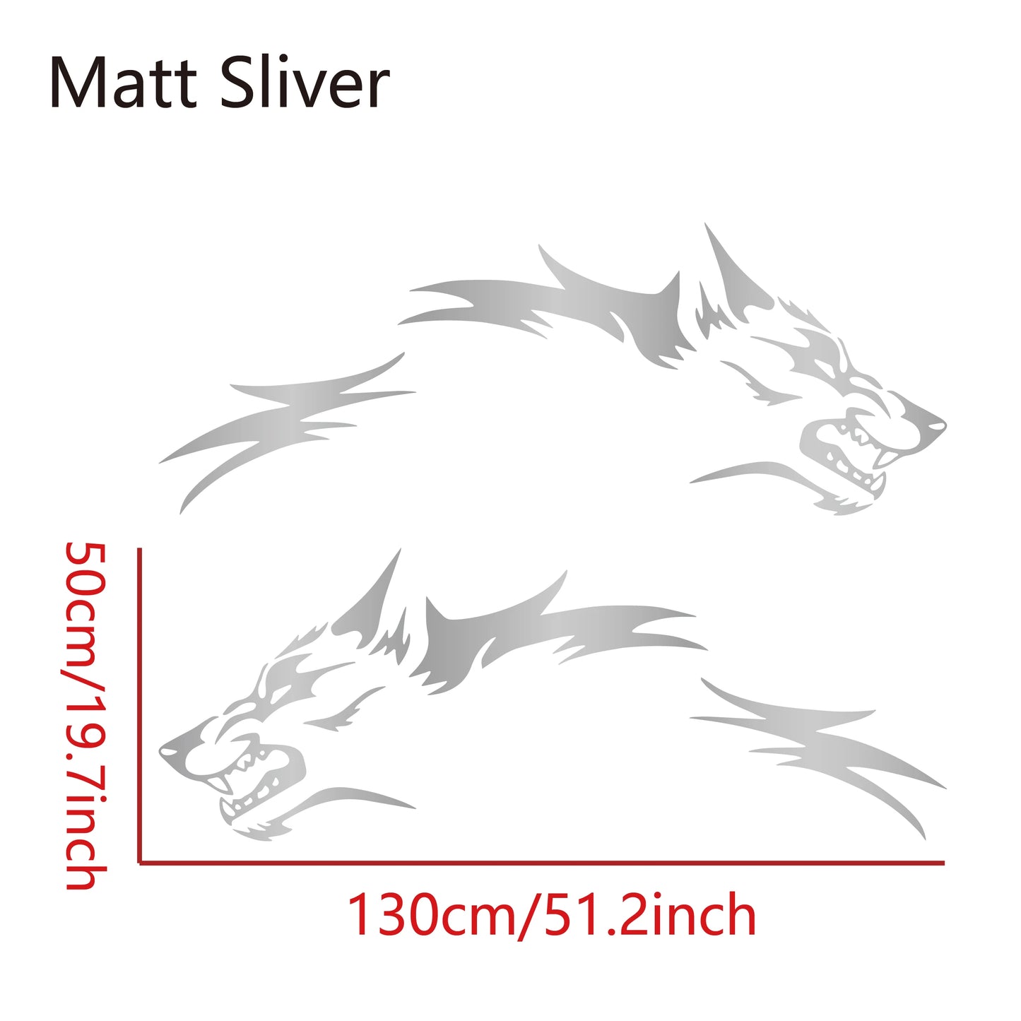 2PCS Wolf Car Stickers Waterproof Side