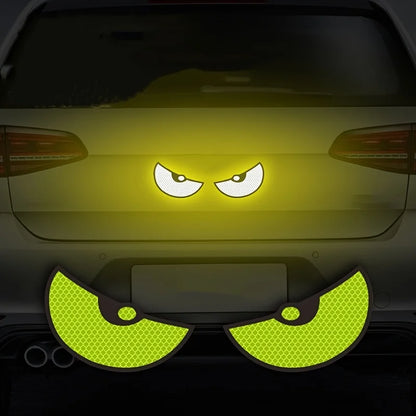 Pegatizas de coche de ojos enojados reflectantes