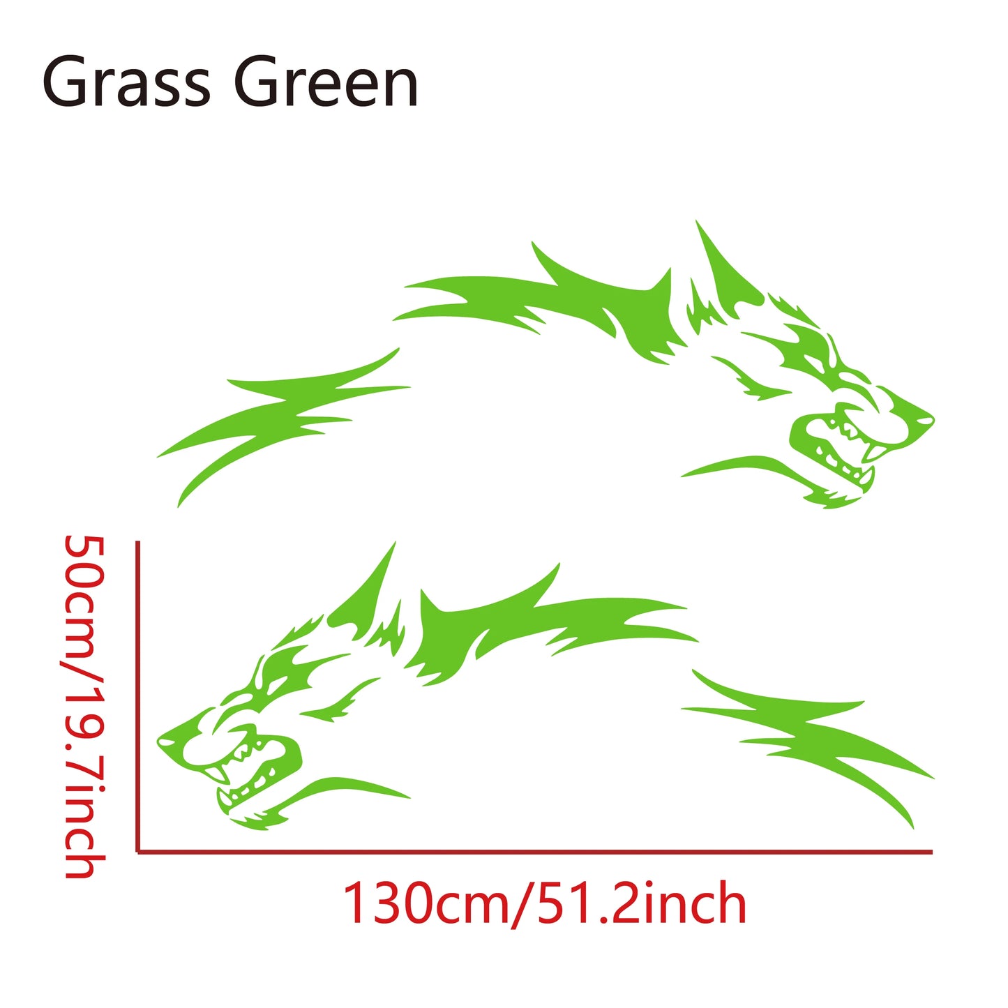 2PCS Wolf Car Stickers Waterproof Side
