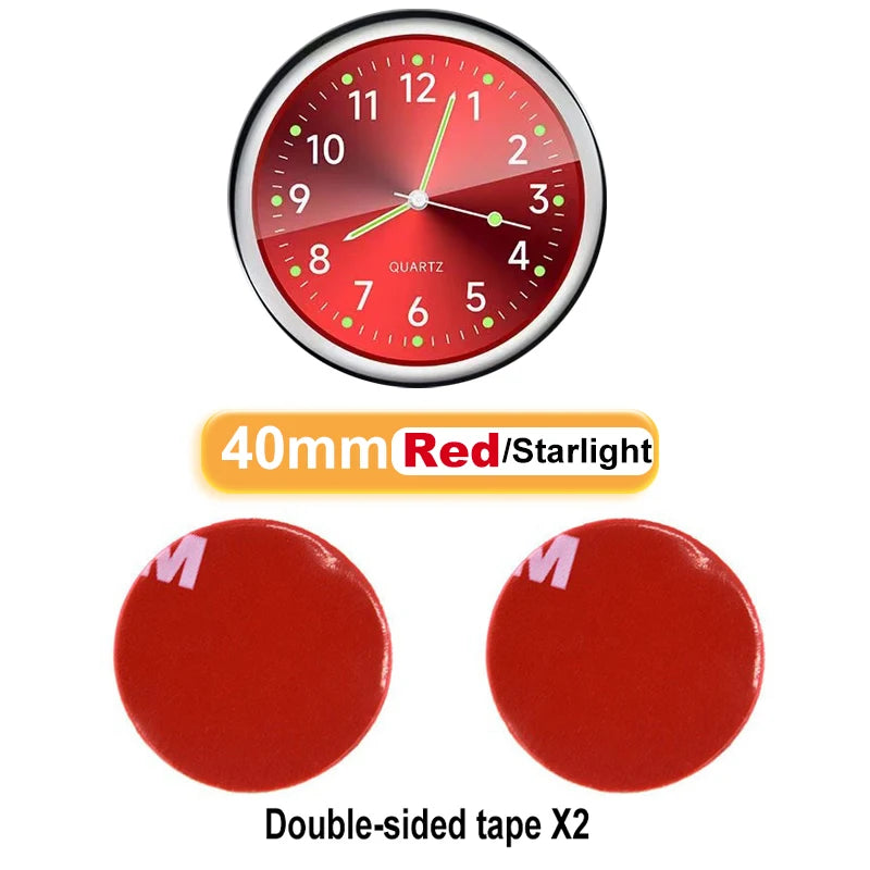 Alloy Luminous Car Clock