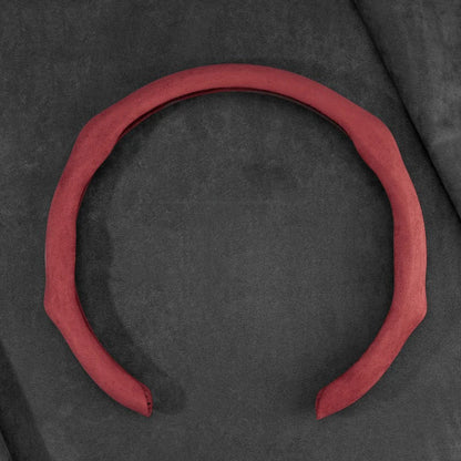 غطاء عجلة قيادة السيارة من الجلد السويدي الفاخر 5D 