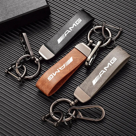 AMG Vintage Leather Keychain 