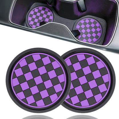 Checkered Cup Holder Coasters