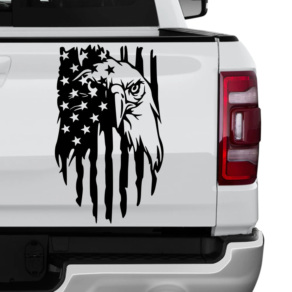USA Flag Eagle Sticker for Car 