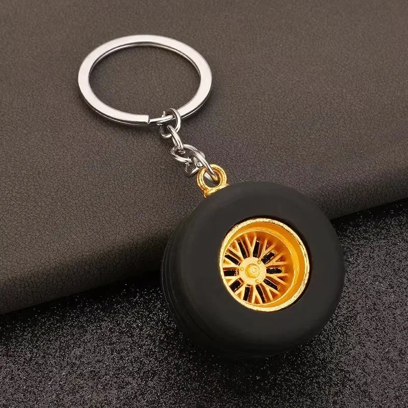 Porte-clés disque de voiture en acier inoxydable 