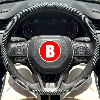3PCS Car Steering Wheel Cover Carbon Fiber
