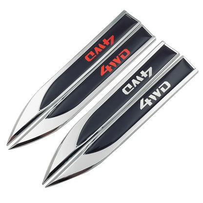 1 Pair 4WD Side Metal Car Sticker