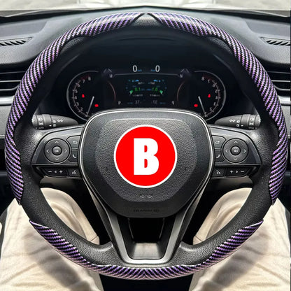 3PCS Car Steering Wheel Cover Carbon Fiber