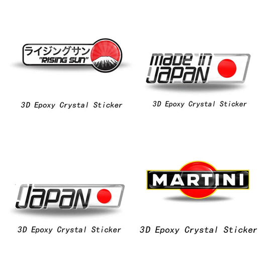 Juego de pegatinas de cristal epoxi 3D JDM