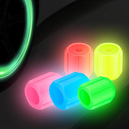 4pcs 6 Colors Luminous Valve Caps 