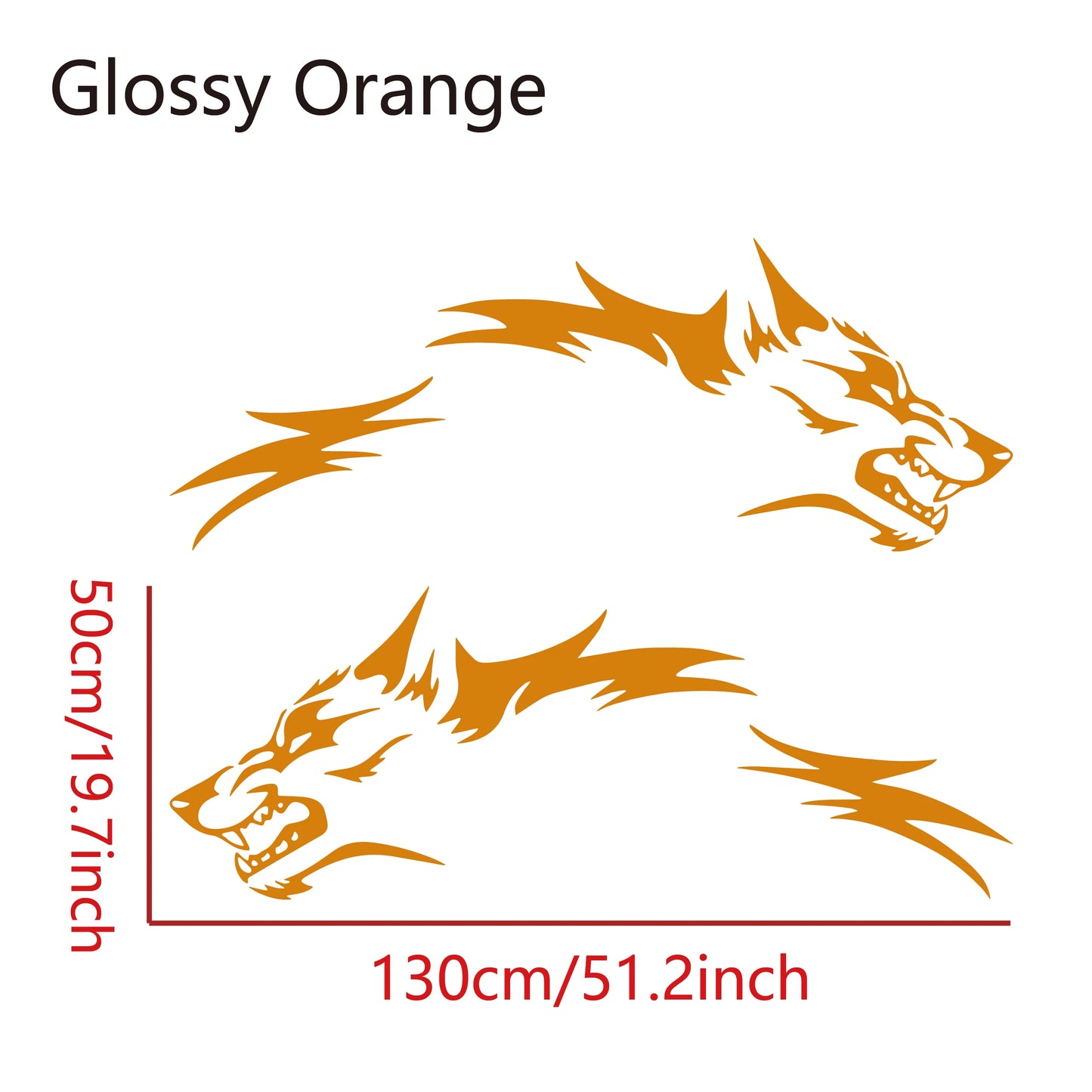 2PCS Wolf Car Stickers Waterproof Side