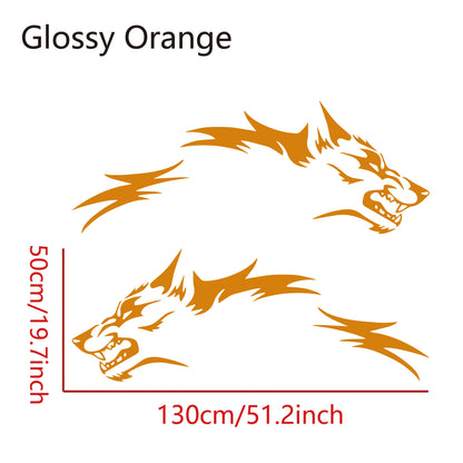 2PCS Wolf Car Stickers Waterproof Side