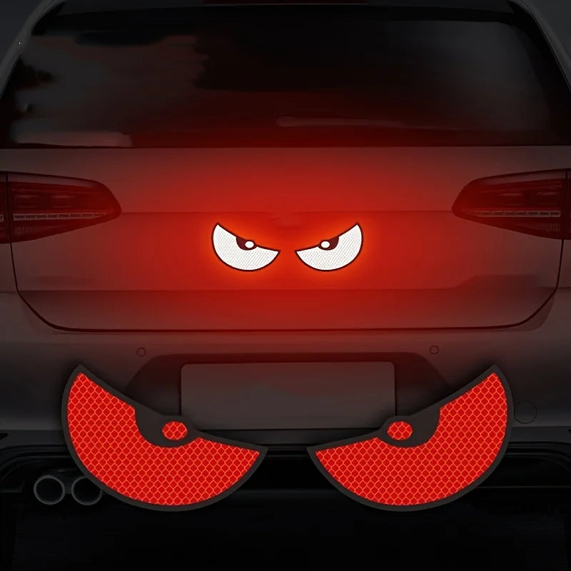 Pegatizas de coche de ojos enojados reflectantes