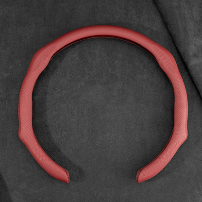 غطاء عجلة قيادة السيارة من الجلد السويدي الفاخر 5D 