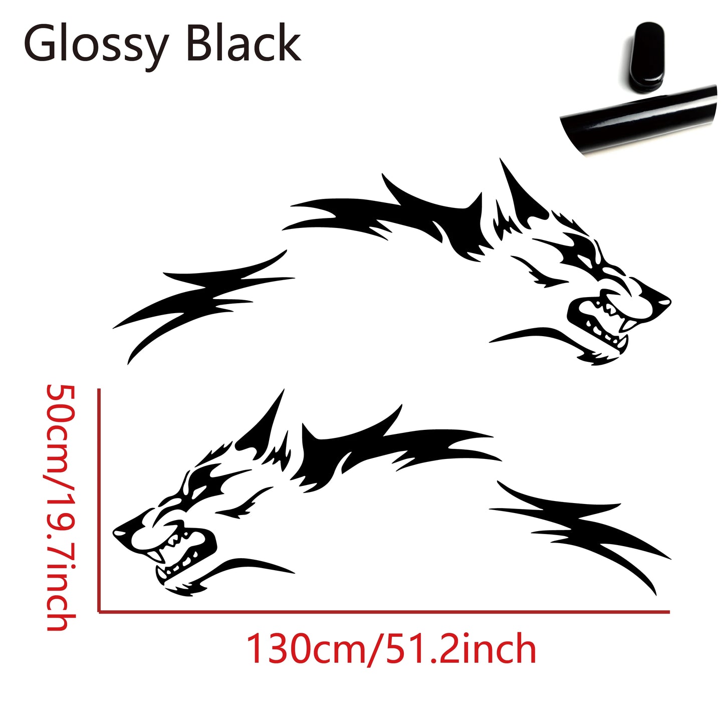 2PCS Wolf Car Stickers Waterproof Side
