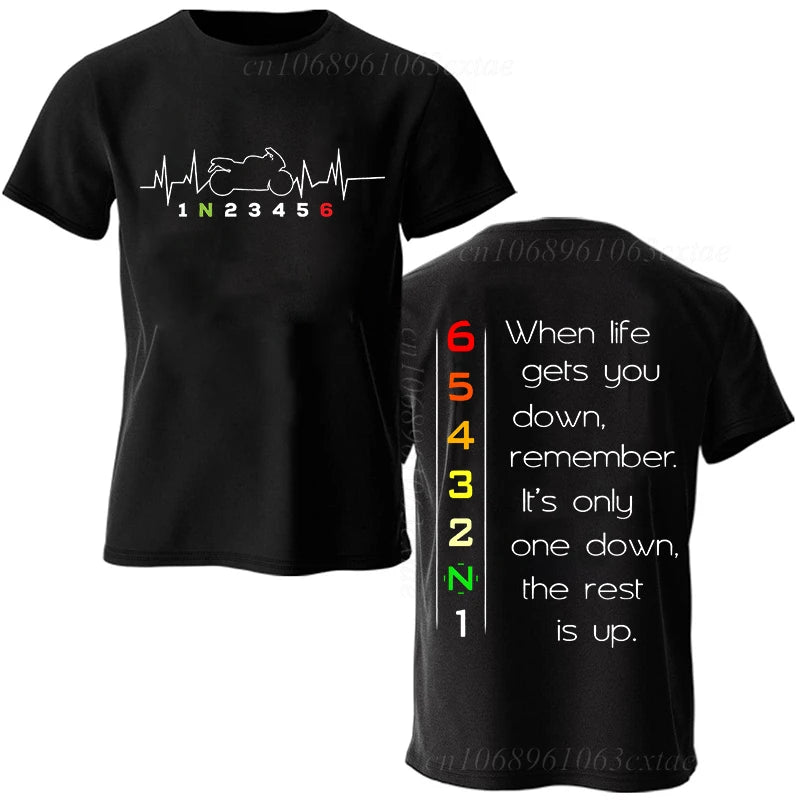 Motorcycle Gear Shift Graphic T-Shirt