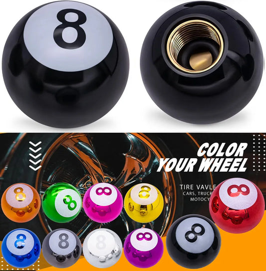 8 Ball Style Tire Valve Caps 