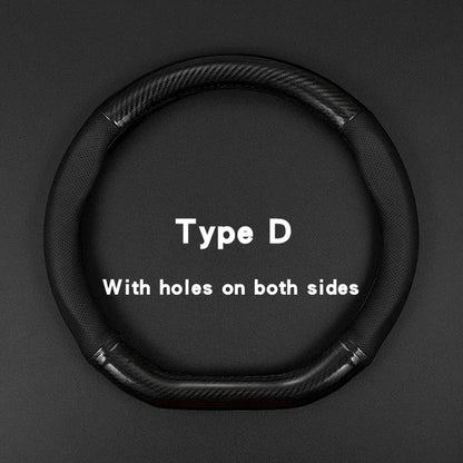 Red and Black Leather Steering Wheel Cover