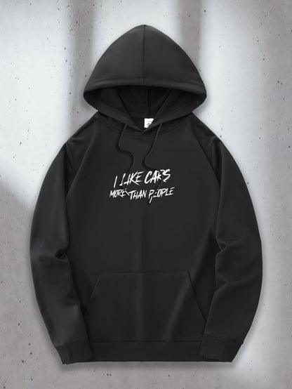 I LIKE CARS" Print Hoodie 