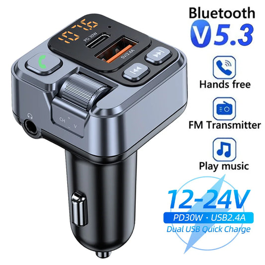 Bluetooth Car FM Transmitter & Fast Charger
