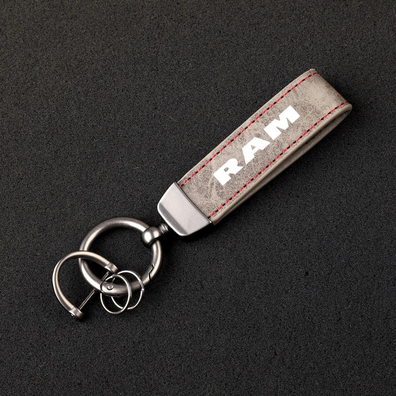 Ram Leather Keychain 