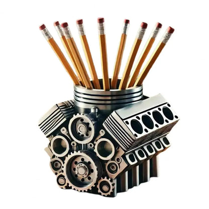 Pen Holder Resin V8 Car Engine 