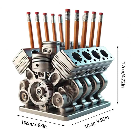 Pen Holder Resin V8 Car Engine 