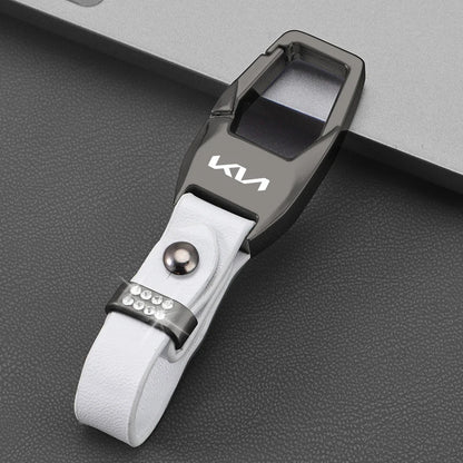 Porte-clés avec étiquette en daim KN