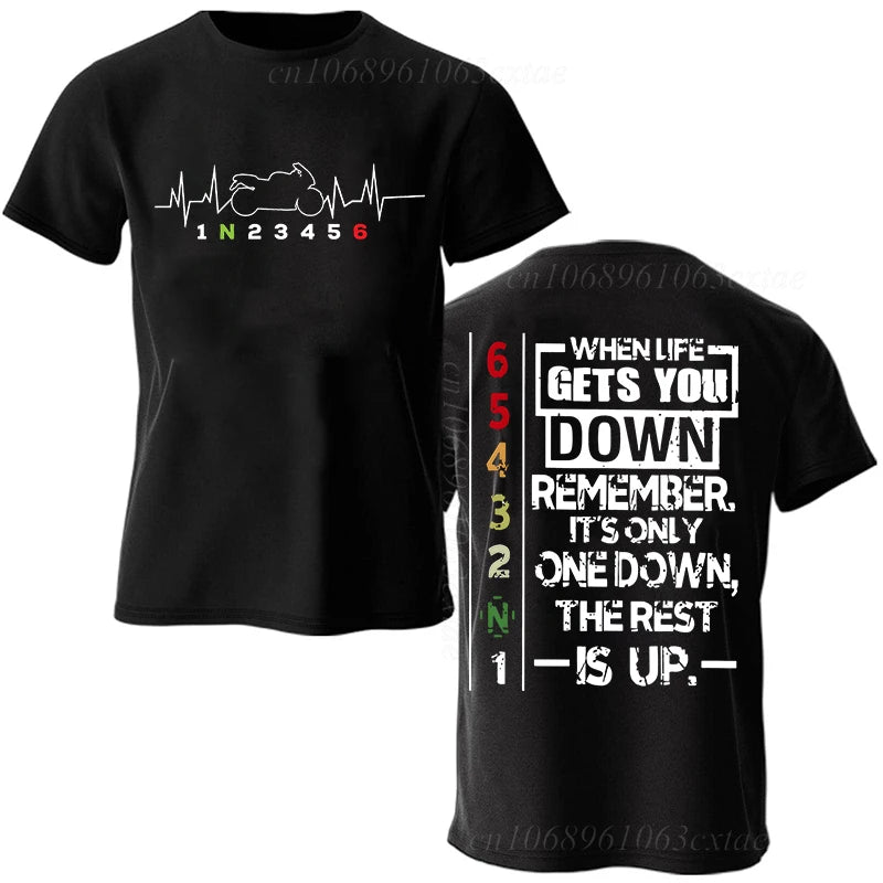 Motorcycle Gear Shift Graphic T-Shirt