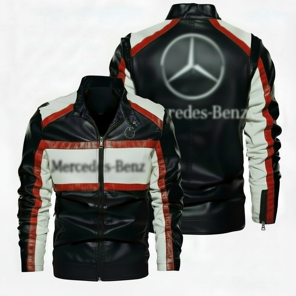 Men's Retro Washed Faux Leather Jacket MB