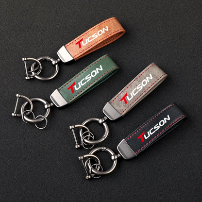 Tucson Leather Car Keychain HI