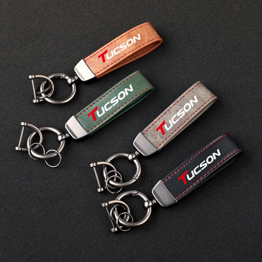 Tucson Leather Car Keychain HI