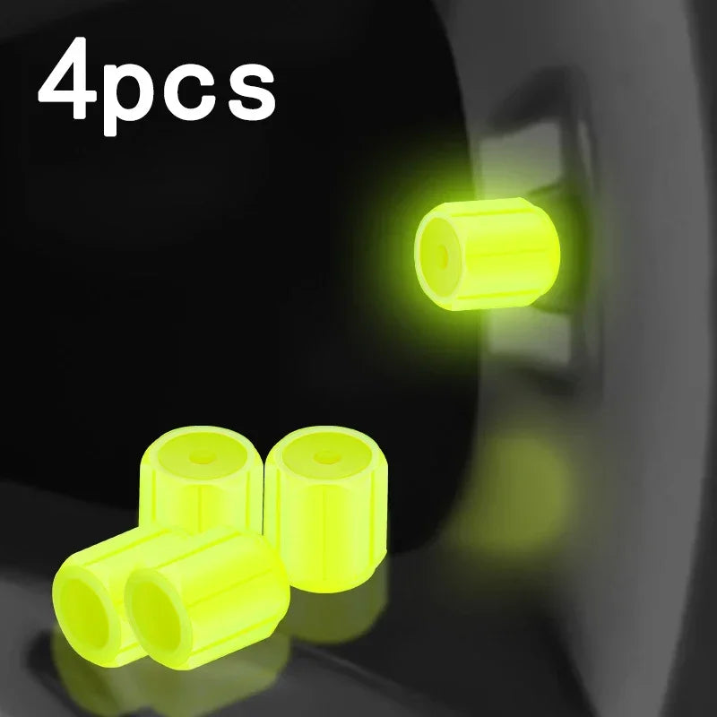 4pcs 6 Colors Luminous Valve Caps 