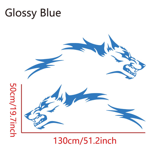 2PCS Wolf Car Stickers Waterproof Side