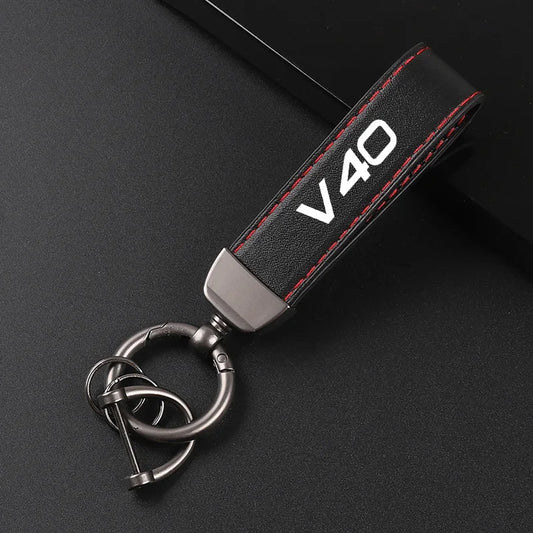 V40 Leather Keychain 