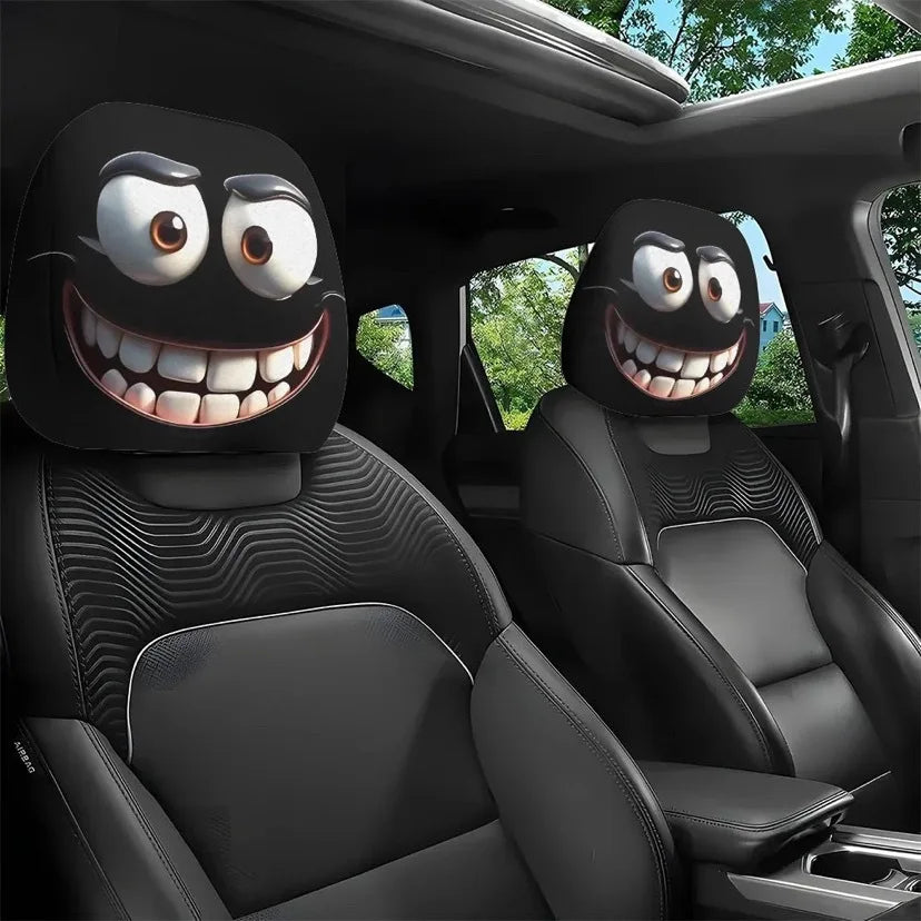 2PC Halloween Face Printed Car Pillow 