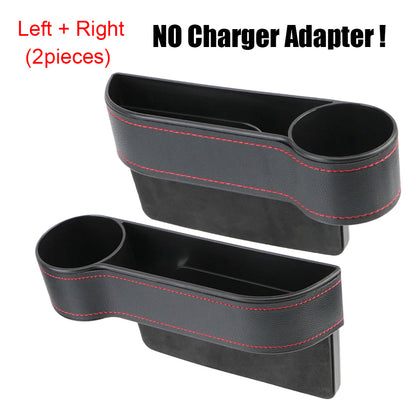 Car Seat Gap Storage Box with USB Charger 